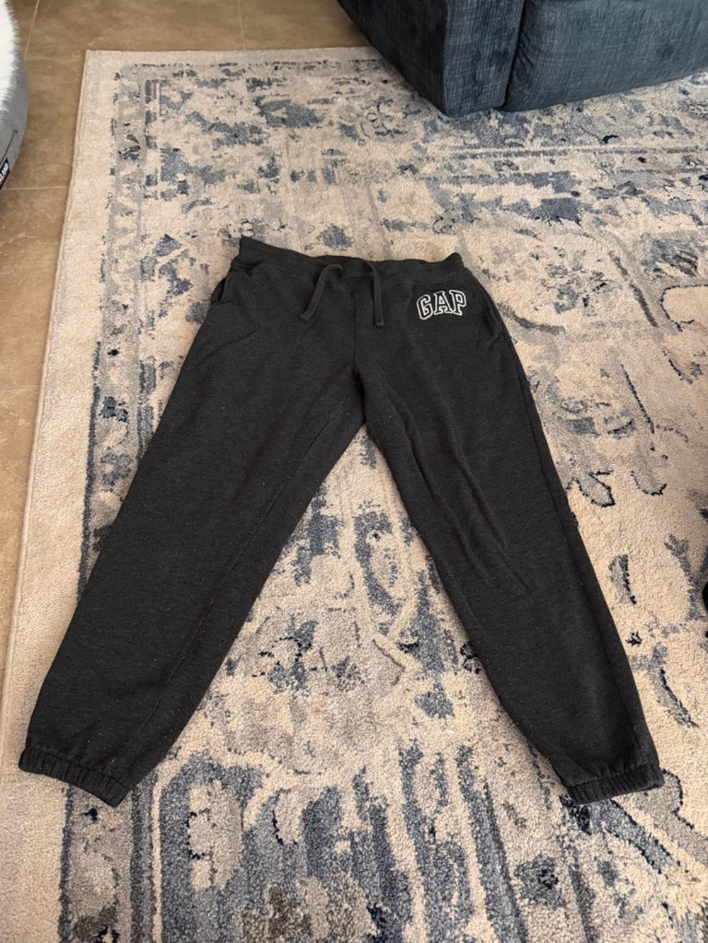 GAP Charcoal Gray Logo Drawstring Joggers